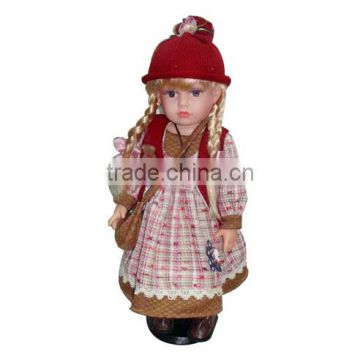 Antique Country Girl Baby Girl Moveable w Music Lovely New Electrical Doll with Hat