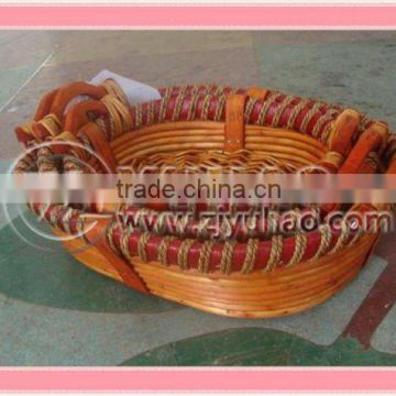 Wholesale 3pcs Antique Willow Round Baskets For Fruit