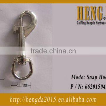 Nickel plated swivel hook for bag accessory