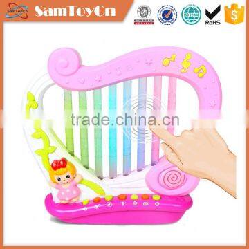 Cartoon electronic organ toys touching mini harp toy