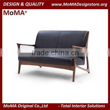 MA-MD131 Home Furniture European Style Living Room Leather Solid Wood Sofa