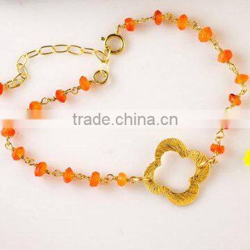 The Gopali Jewellers Carnelian Beaded Bracelet Handmade Jewelry