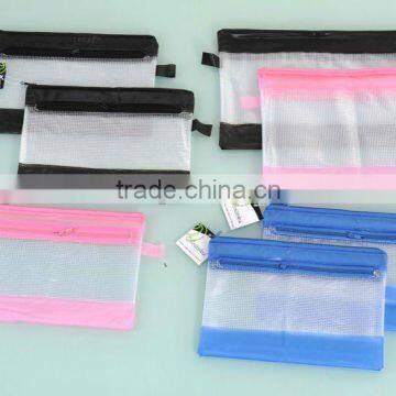 Cute PVC mesh pencil case bags