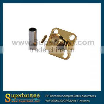 SMA wire connector crimp Jack female Flange for cable LMR100