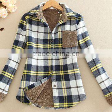 Woman' s Shirt Warm Fleece Lambswool Shirt Printed Long Sleeve t Shirt photo-6