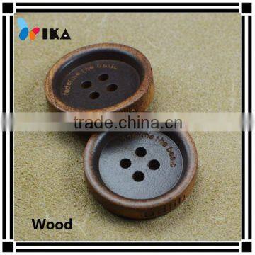 custom laser logo wood fashion button for shirt