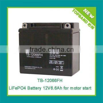 Popular jump start motorcycle battery12V6.6Ah