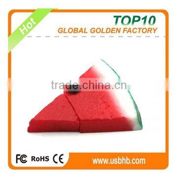 Bulk cheap food polyresin emulational red watermelon usb drive