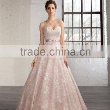 (MY7758) Pink Sweetheart Lace Wedding Dress Patterns Alibaba Bridal Gowns