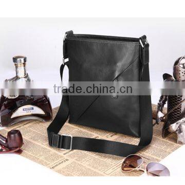 Custom 100% Leather Zipper Closer Shoulder Men Bag Leather