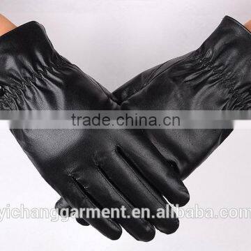 Genuine leather gloves black