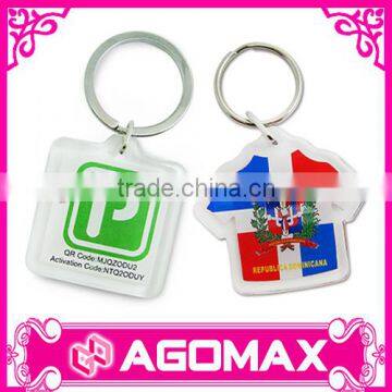 Promotion acrylic keychain custom plastic keychain digital keyring photo