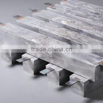 Aluminum anode for ship hull single insert