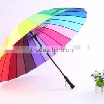 24 RIBS Rainbow China Supplier Wholeslae Custom Brand OEM/ODM Professional Golf Umbrella photo-2