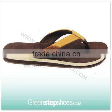 Leather Suede Upper Slipper Rubber Slipper Men Flip Flop 2015