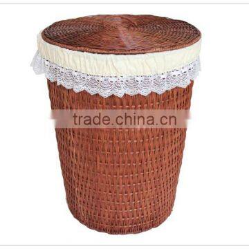 Natural Rattan Laundry Basket With Lining and Lid photo-3