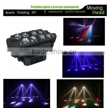 New RGBW 8 eyes gobo rotating room decoration led party disco light