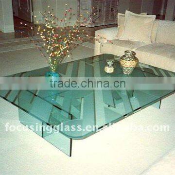 Dark blue 6-12mm thick Tempered Glass Table Top