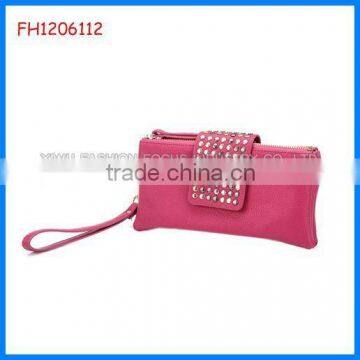 New arrival women's fashion pu riviet studs clutches