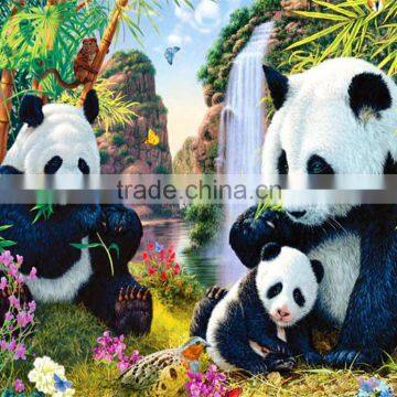 factory selling without frame panda and bamboo full drilled diamond painting