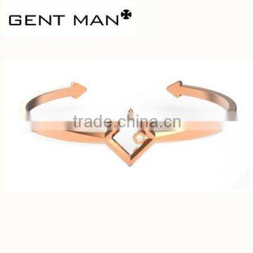 Good Quality rose gold 925 Silver Cuff Bangle Bracelet factory price