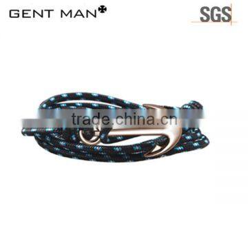 2016 Hottest Anchor Leather Bracelet for Mens Anchor Bracelet Stainless Steel