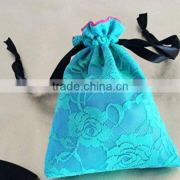 Good at price control contrast color lace medium drawstring gift bags