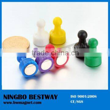 colorful plastic covered office pin magnet