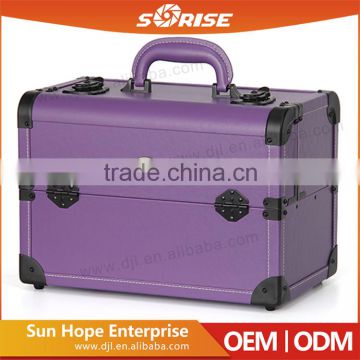 High Quality Sunrise Purple Funtional Professional Pvc Empty Makeup Case