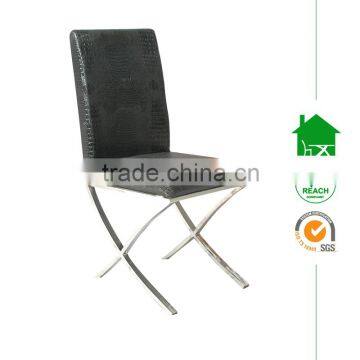 DC-3001 cross leg leather top dining chair