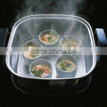 18/0 Stainless Steel Steamer And Cooking Pots 2 Level 22cm Square