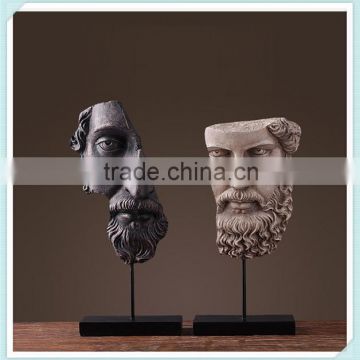 resin abstract character sculpture abstract indoor head figurine for home decoration