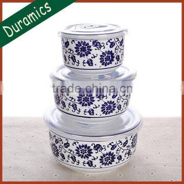 Durable ceramic preserving bowl / food storage bowl in many colors and patterns