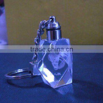 pure crystal flash light keychains for souvenir (R-0836)