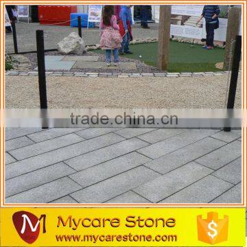 Chinese good price of grey limestone flamed pave stone