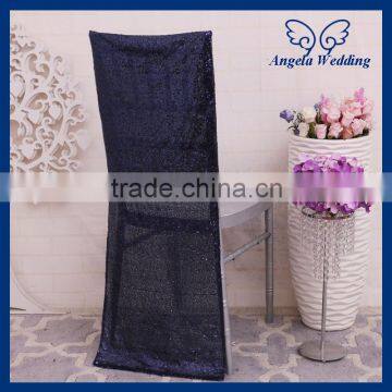 CH004D Discount Cheap Wedding Metalic Dark Navy Blue Sequin Chair Cap
