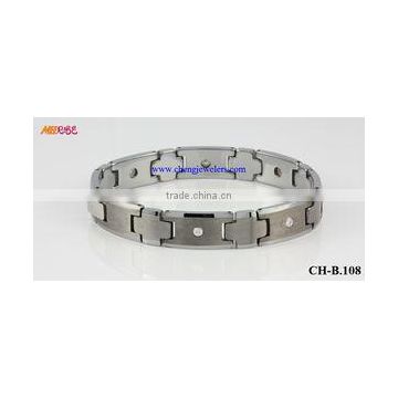 Latest design Tungsten cz bracelet,magnetic tungsten bracelet men