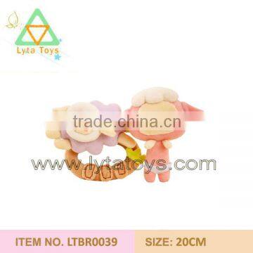 lovely plush baby rattles according to iso9001