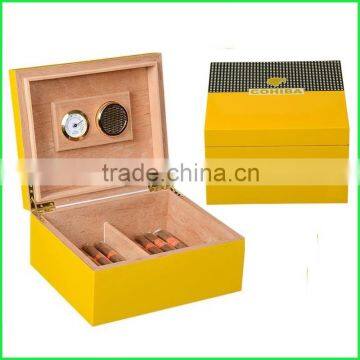 Custom Design Handmade Solid Cigar Box with Wooden Bar Divider