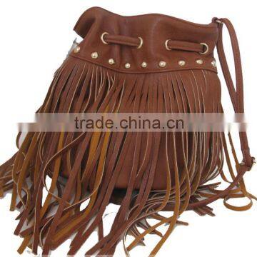 BSCI Factory tassel bucket drawstring bags