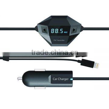 best fm transmitters with car charger supports handsfree and 8 pin lighting connector