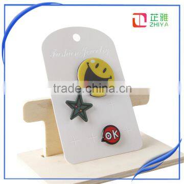 4pieces Lovely Brooch Pins Badges Fashion Cartoon Colorful Smiley Heart Star Plant Mirror Glass for Boys Girls Men Women 2016 photo-2