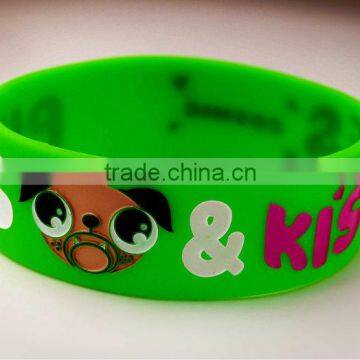 Silicone bracelet Wide silicone bands with color printed