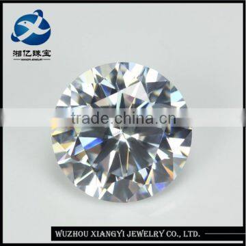 xiangyi gems european machine cut 6.5mm white cz loose stone