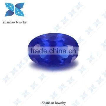 customized size oval cut opaque sapphire blue nano stone spinel