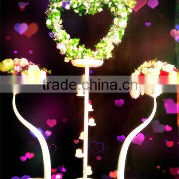 new product wedding flower stand candle holder with heart tpype for wedding decoration
