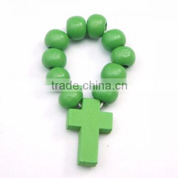 pure color wooden beads cross finger ring