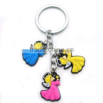 Cute Pvc angel phone ring Key Ring Pendant Phone Chain ,Newest PVC angel mobile phone hanger