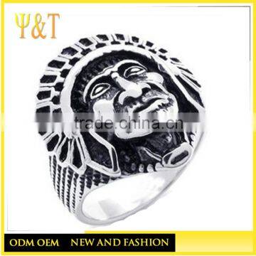 China factory stainless steel indian head rings, indian religious wedding rings (HF-004)