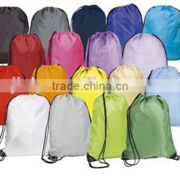 Wholesale waterproof polyester Fabric Cheap Drawstring shopping promotional bag